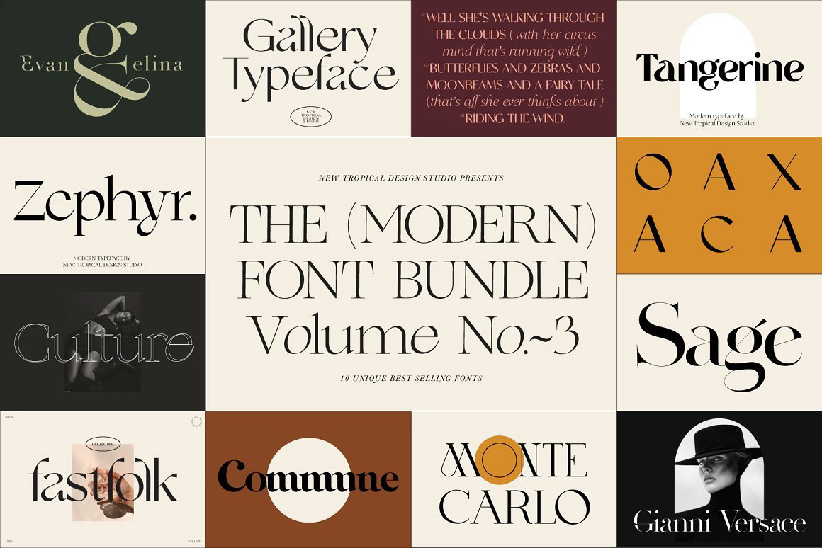 Typography Modern Fonts Bundle Vol.3 by Agnes Ershova